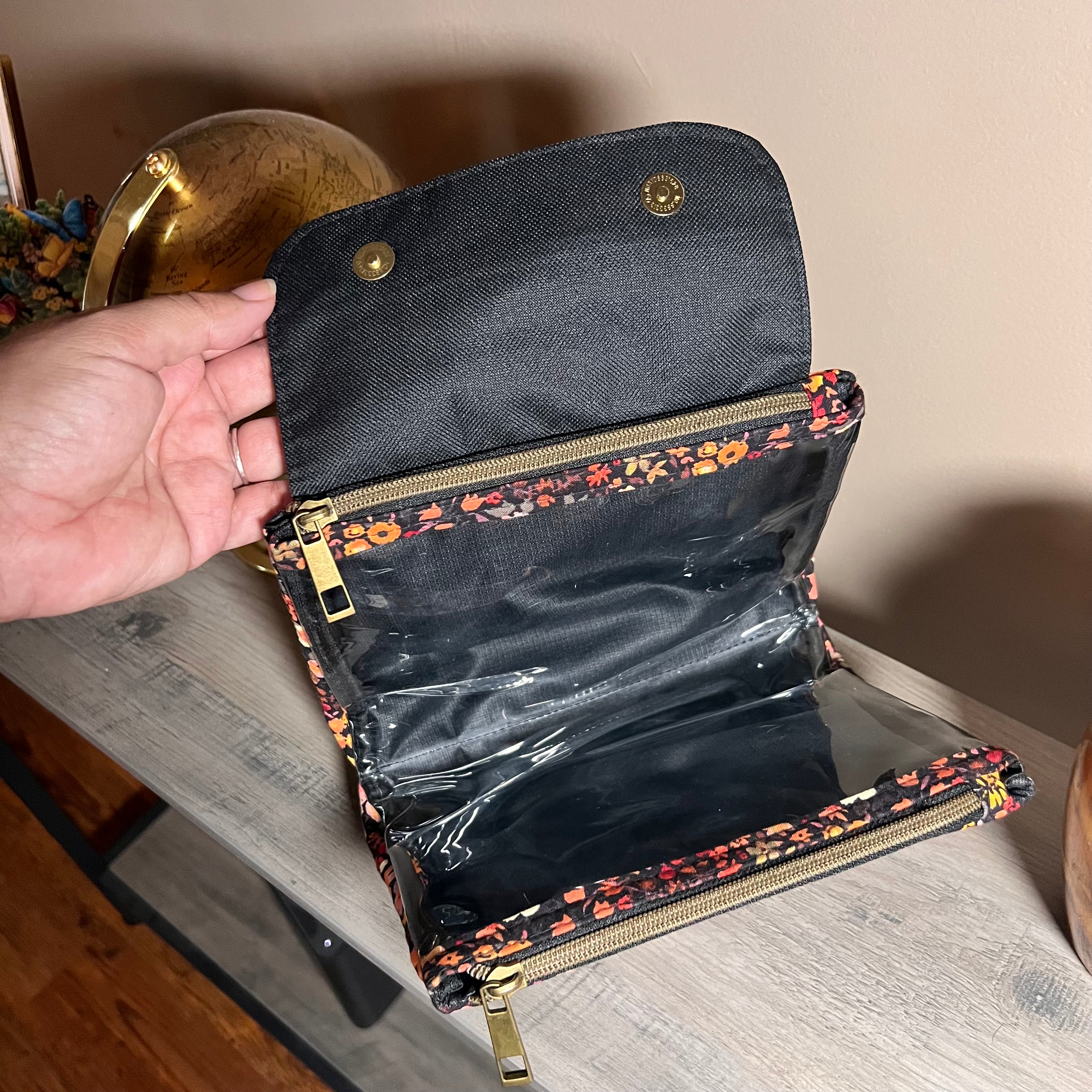 Double Makeup Pouch Fall Flowers - Large Size