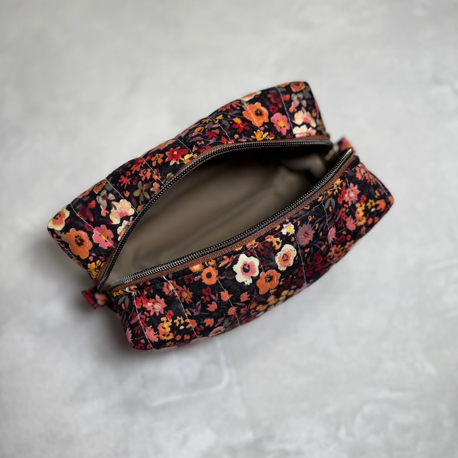 Fall Flowers Quilted Boxy Pouch *Limited Edition*