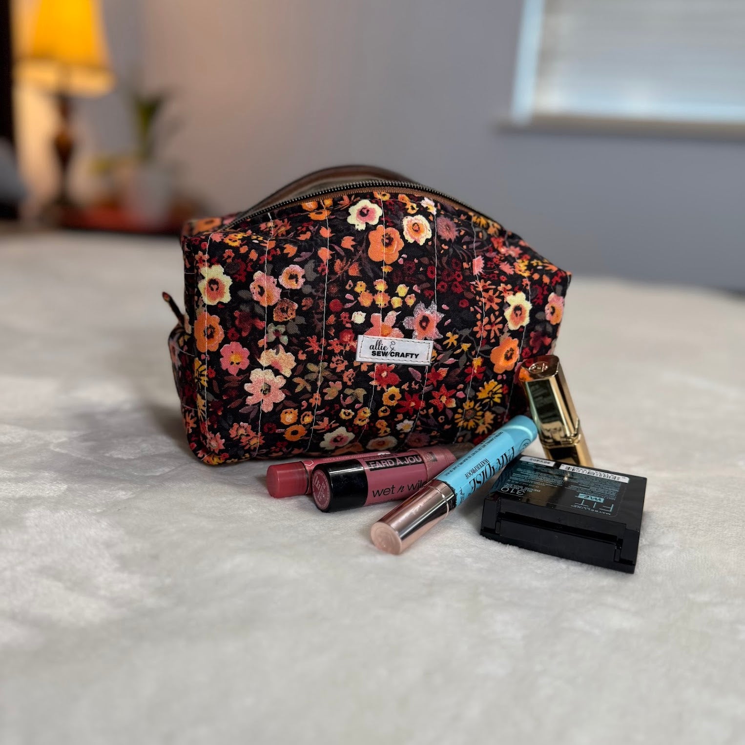 Fall Flowers Quilted Boxy Pouch *Limited Edition*