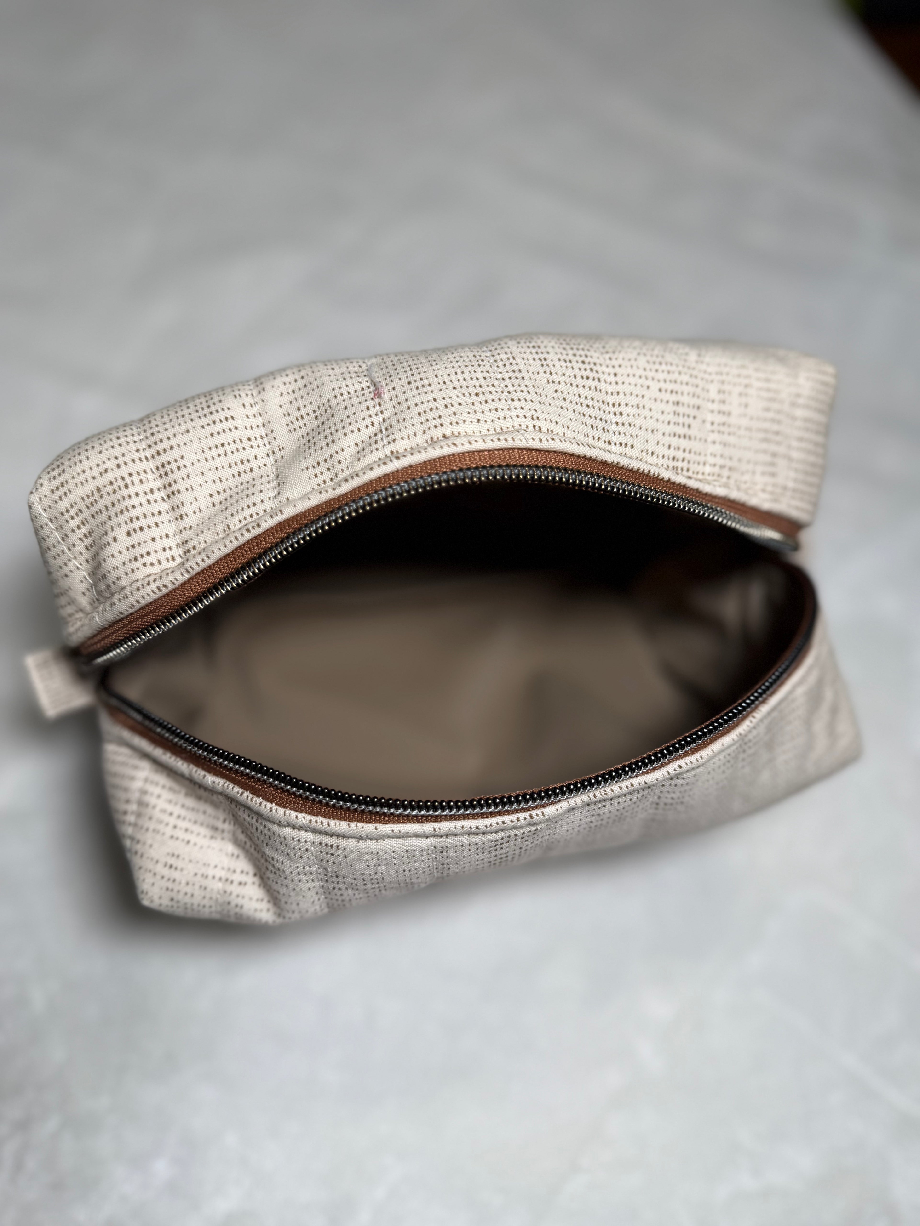 Light Brown Quilted Cosmetic Pouch *Limited Edition*